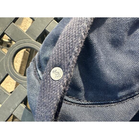 Vintage Y2K Abercrombie Navy Canvas Tote Bag 2000s Logo Shoulder Bag A&F - Picture 4 of 7